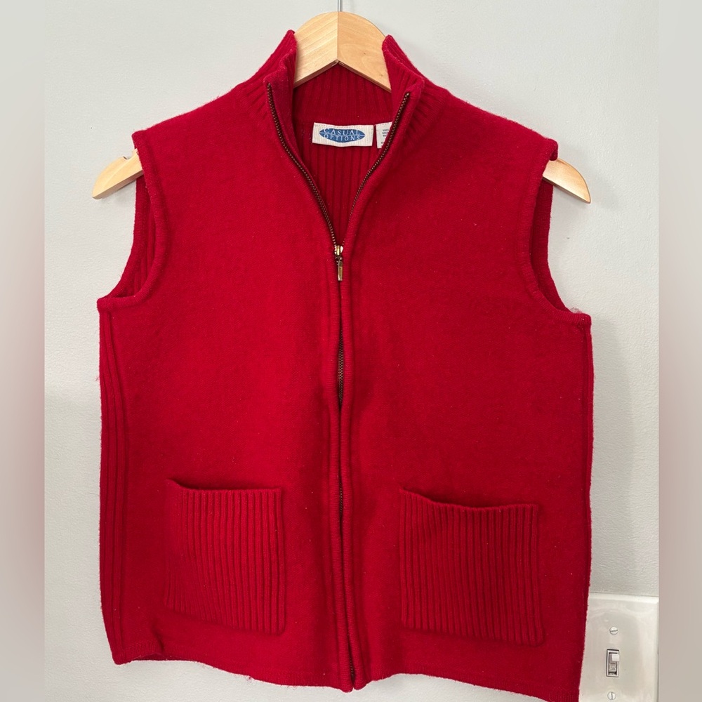 Vintage Red Wool Vest
